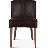 Avery Dining Chair in Distressed Dark Brown Leather & Weathered Oak (Set of 2)